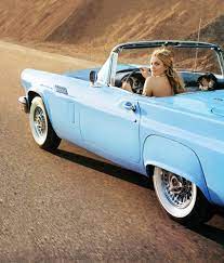Vintage Car Drew Barrymore Blue Car Classic Cars