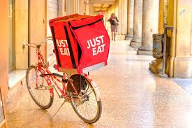 Just Eat Red Container On A Bike Bologna Italy Oct 16 2016 A Just Eat Contai Sponsored Affiliate Paid Contain In 2020 Food Delivery Food Delivery Bike Bike