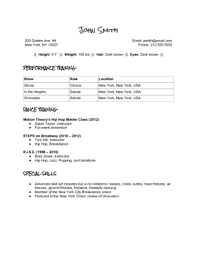 resume for ballroom dance teacher