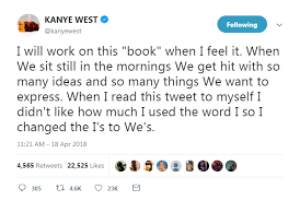 All we really have is today, he said, before adding: Kanye West S 6 Ridiculous Twitter Eras From Water Bottle Hate To Stop Playing Chess With Life The Washington Post