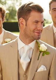 Beige Mens Cream Tuxedo Wedding