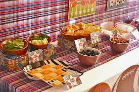 Football Food Ideas For Becca S Baby Shower Sports Themed Sports Baby Shower Food Themes Baby Shower