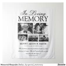 Memorial Keepsake In Loving Memory 5 Photo Tapestry Zazzle Com Memorial Keepsakes In Loving Memory Photo Tapestry