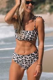 Leopard Print High Waist Bikini Set Beachsissi