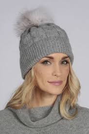We offer fashion and quality at the best price in a more sustainable way. Light Grey Pure Cashmere Fur Pom Pom Cable Knit Beanie Hat Italy In Cashmere Uk