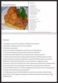 Rendang Ayam Cooking Recipes Food