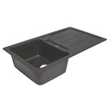Combined materials for ensured durability in a range of styles and sizes to suit your home. Granite Composite Kitchen Sink Drainer Black 1 Bowl Reversible 860 X 500mm