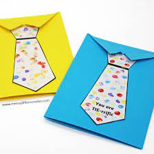 (are you a mom or teacher looking for fathers day card ideas for your kids to make? Father S Day Tie Card With Free Printable Tie Template Messy Little Monster