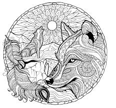 Free Printable Mandala Coloring Pages In 2020 Fox Coloring Page Wolf Colors Mandala Coloring Pages