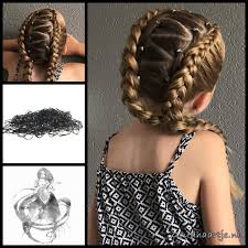 Elastic Triangles Into Double Dutch Braids With Black And White Hair Elastics From The Webshop Www Cool Braid Hairstyles Hair Styles Lil Girl Hairstyles Braids