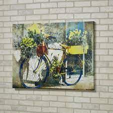 Buy canvas art prints at best price. Blue And Yellow Bike Indoor Outdoor Canvas Wall Art