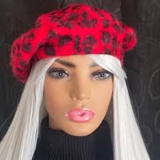 Tiger Print Faux Fur Slouchy Beret, Faux Fur Beret, Festival Headwear, Rave  Wear, Oversized Beret, Festival Beret