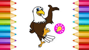 Color your own are black and white line drawings or coloring pages, all of them my own original artwork, which you can copy and color in the graphics program on your own computer, or you can print them out and color them with colored pencils, crayons, whatever you enjoy! How To Draw A Bald Eagle Cartoon Step By Step Easy Tutorial For Kids Bird Coloring Page Youtube