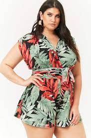 Forever 21 Plus Size Tropical Print Wrap Romper Plus Size Dresses Australia Plus Size Summer Outfit Plus Size Tunic Dress