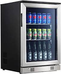 Does magic chef have a mini fridges product in stainless look? Advanics Xxl Drinks Refrigerator With Glass Door And Lock 88 Litres Bottle Fridge 3 10 C Silent 42 Db 77 Cm Height With Led Lighting Amazon De Large Appliances