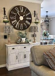 Beautiful Giant Wooden Farmhouse Clock Makes For A Great Centerpiece On A Wall And If De Dining Room Trends Farmhouse Decor Living Room Farm House Living Room