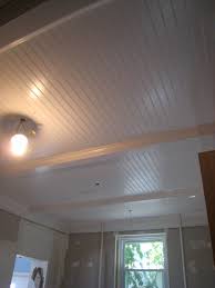 Compare wood and vinyl options and choose the one that best suits your budget and diy aspirations. Basement Ceiling Idea Remove Drop Ceiling Paint Beams White And Put Up Bead Board Panels Between Beams Basement Remodeling Basement Ceiling Dropped Ceiling