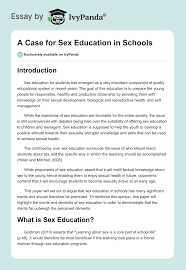 A Case for Sex Education in Schools - 1383 Words | Research Paper Example