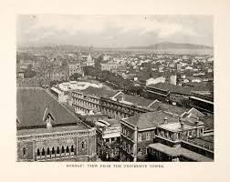 1903 Print Bombay Mumbai India Rooftop Birds Eye View Cityscape Histor