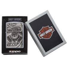 Zippo Original 29266 Harley Davidson Engine Surprise Emblem Chrome Shopee Indonesia
