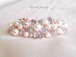 Rose Gold And Pearl Hair Barrette Pearl Bridal Hair Clip Rose Pearl Bridal Hair Clip Bridal Hair Clip Hair Accessories