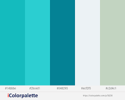 Great collection of green color palettes with different shades. Java Turquoise Blue Lagoon Aqua Haze Pale Leaf Color Scheme Icolorpalette Turquoise Color Palette Blue Colour Palette Green Paint Colors