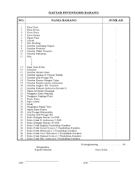Administrasi perlengkapan buku catatan barang inventaris sekolah. Daftar Inventaris Barang