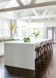 An example of a proper width measurement for a table intended for four adults would be 60 inches. White White White Timber Floors Gorgeous Beams Wide Island Bench Beautiful Kitchens Kitchen Inspirations Home Decor