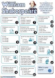 Instantly play online for free, no downloading needed! Shakespeare Quiz Worksheet
