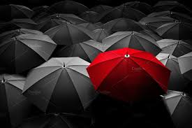 Black And White Umbrella Stand Red Umbrella Between Black Ones Red Umbrella Umbrella White Umbrella