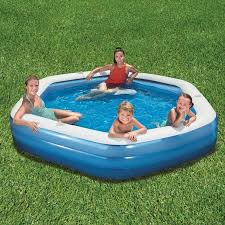 Bestway 8ft 9 267 Cm Hexagon Family Lounge Pool Costco Uk Family Lounge Pool Inflatable Pool Pool Lounge