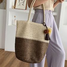 Casual Straw Large Capacity Tote Rattan Women Handbags Wicker Woven Tassel Lady Shoulder Bags Handmade Summer Beach Big Purses Shoulder Bags Aliexpress