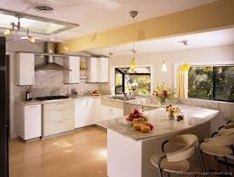 Modern kitchen cabinets with alder wood raised panels full overlay and built in cooktop. Modern White Kitchens Interior Design Ideas