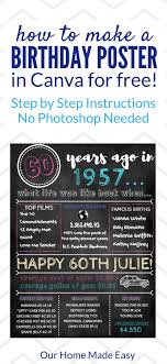 Birthday Poster Board Ideas How To Create A Birthday Poster In Canva Our Home Made Easy Birthday Poster Birthday Poster Board Birthday Poster Diy