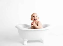 Babies need sponge baths until their umbilical cords fall off. The Ultimate Introduction To Baby Photography