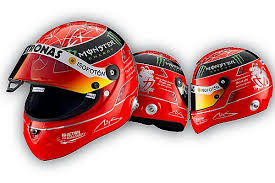 Ohne seinen helm hätte es schumacher wohl gar nicht bis ins krankenhaus geschafft, meinte einer der ärzte am montag. Zum Ende Der Ara Schumacher Abschiedsgruss Am Helm Formel 1 Motorsport Xl
