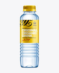 Download Square Pet Water Bottle W Paper Label Mockup In Bottle Mockups On Yellow Images Object Mockups PSD Mockup Templates