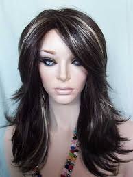Black And Brown Highlights Wig Nirvana Tarah Wig In Dark Brown Highlighted With Golden Blonde Dark Hair With Highlights Hair Styles Gray Hair Highlights
