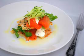 Smoked salmon with arugula salad. Smoked Salmon Parmesan Filo Wafers D N Leslie