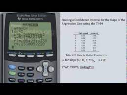 Ti 84 Regression Coefficient Confidence Interval Youtube
