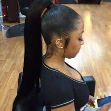 Relaxed Hair Tape Extensions Onyc Relaxed Perm Weave Ponytail Hairstyles Ponytail Hairstyles Hair Styles