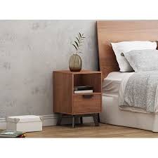 Mainstays Mid Century Modern 1 Drawer Nightstand Multiple Finishes Walmart Com Mid Century Inspired Furniture Side Tables Bedroom Modern Nightstand