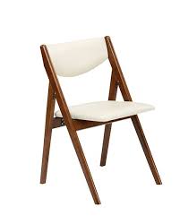 Stakmore Comfort Folding Chair Fruitwood Frame Amp Off White Vinyl Wood Folding Chair Folding Dining Chairs Folding Chair