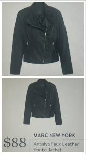 My 5th Stitch Fix Marc New York Antalya Faux Leather Ponte Jacket Black Saturday Outfit Sunday Outfits Marc New York
