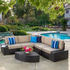 Best Review Reddington Outdoor 6 Piece Sectional Furniture Patio Set Landscape And Garden Outdoor Wicker Patio Furniture Patio Decor Sectional Patio Furniture