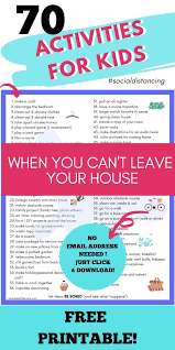 70 Activities To Do With Kids From Home Free Printable A Hundred Affections In 2020 Business For Kids Activities To Do Activities For Kids