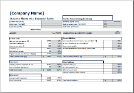 Balance Sheet With Financial Ratio Excel Templates Balance Sheet Template Balance Sheet Financial Ratio