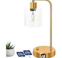 China Industrial Gold Dimmable Bedside Table Lamp with USB ...