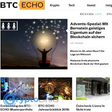 Aktuelle nachrichten zum thema ethereum. Btc Echo Btc Echo De Crypto News Sites