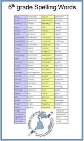 6th Grade Spelling Words And Activities Grade Spelling 6th Grade Spelling Words Spelling Words